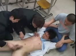 Asian boys having fun